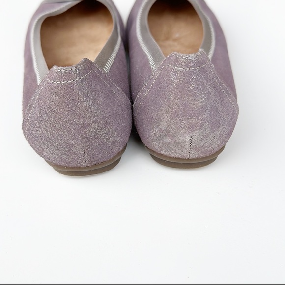 Vionic Spark Caroll Snake Print Ballet Flats Closed Toe Suede Leather Purple 6 - Picture 4 of 7